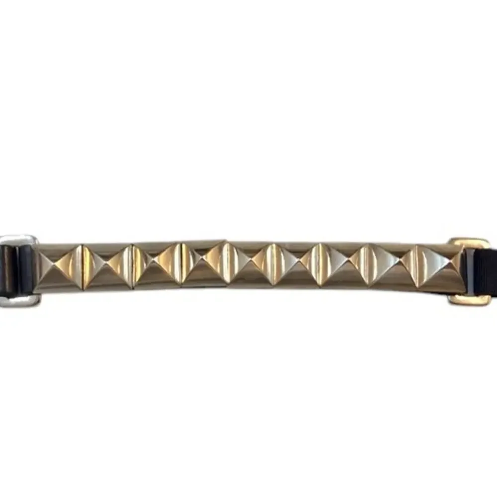 Vintage Suzi Roher Canada Studded Leather Belt Small Plus Silver 90s